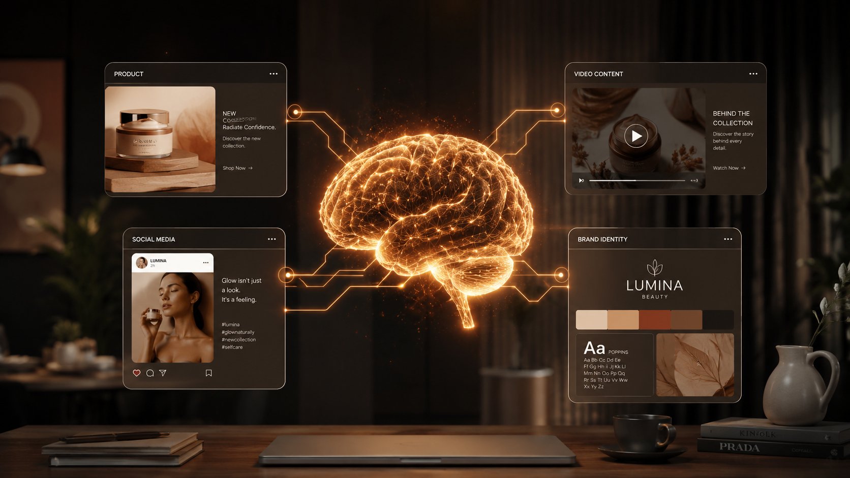 Module de communication IA — cerveau IA connecté aux canaux de l'entreprise
