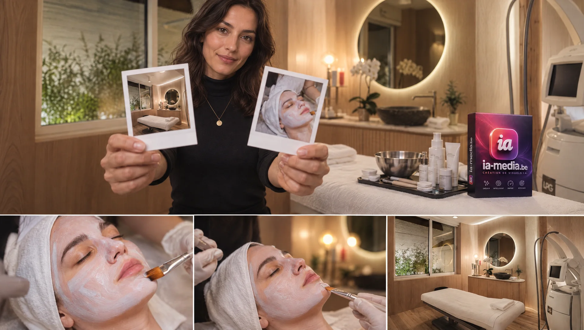 Exemple de visuels IA pour : Institut de beauté