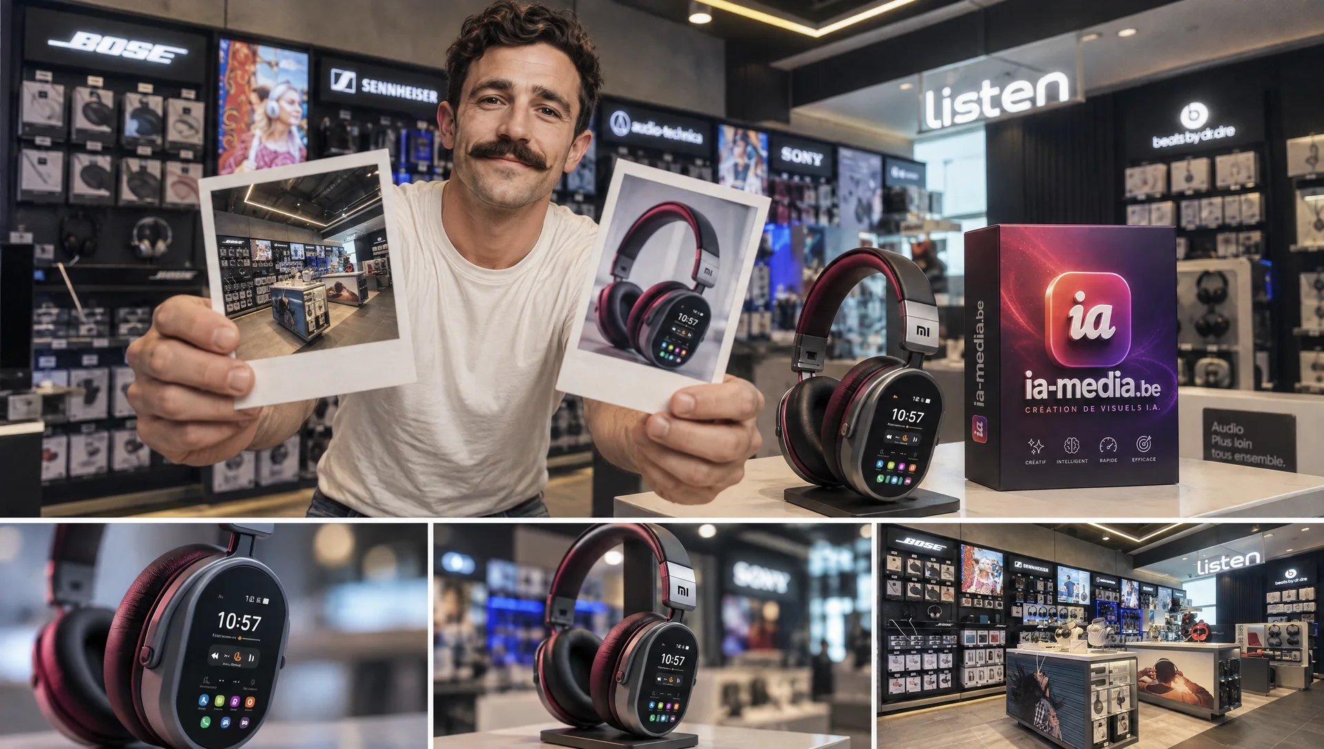 Exemple de visuels IA pour : Audio & électronique