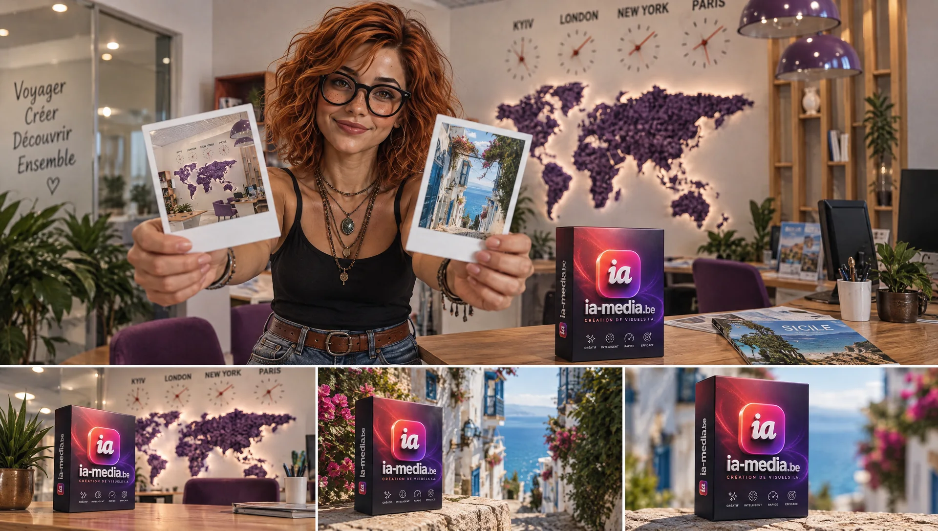 Exemple de visuels IA pour : Agence de voyage