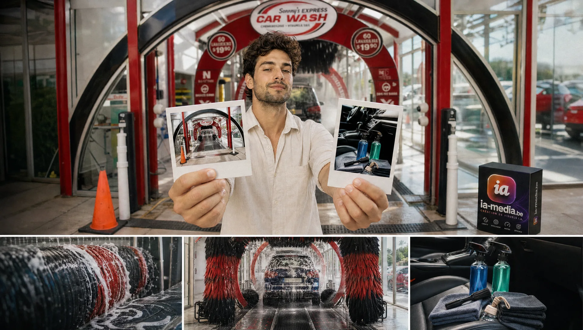 Exemple de visuels IA pour : Lavage auto